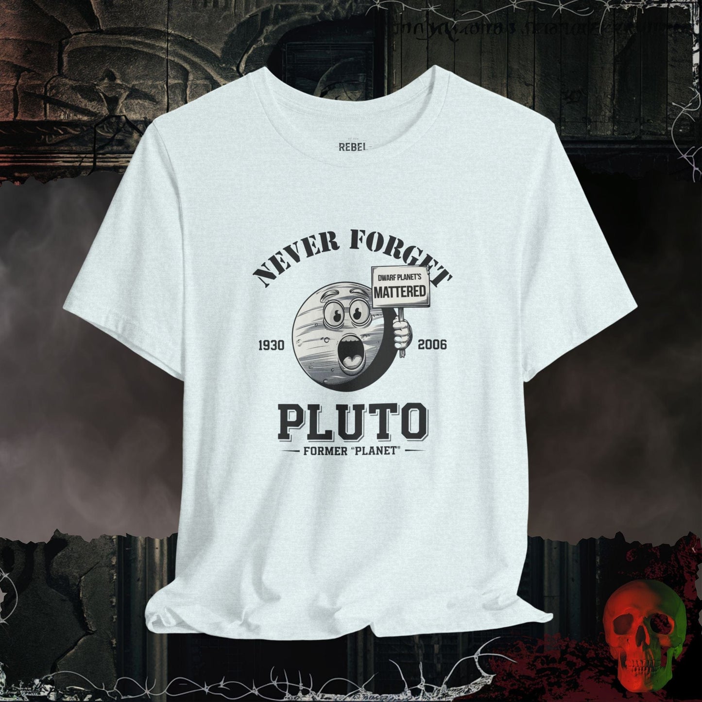 T-Shirt Heather Ice Blue / S Never Forget Pluto Tee
