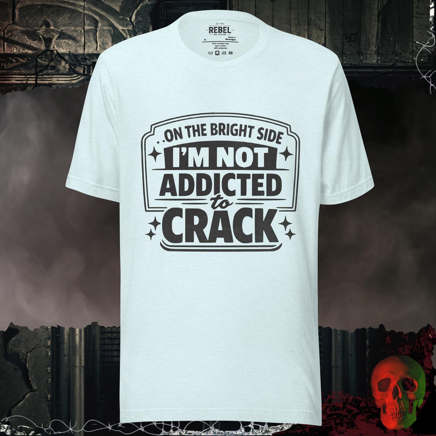 T-Shirt Heather Ice Blue / S Not Addicted to Cr@ck Tee