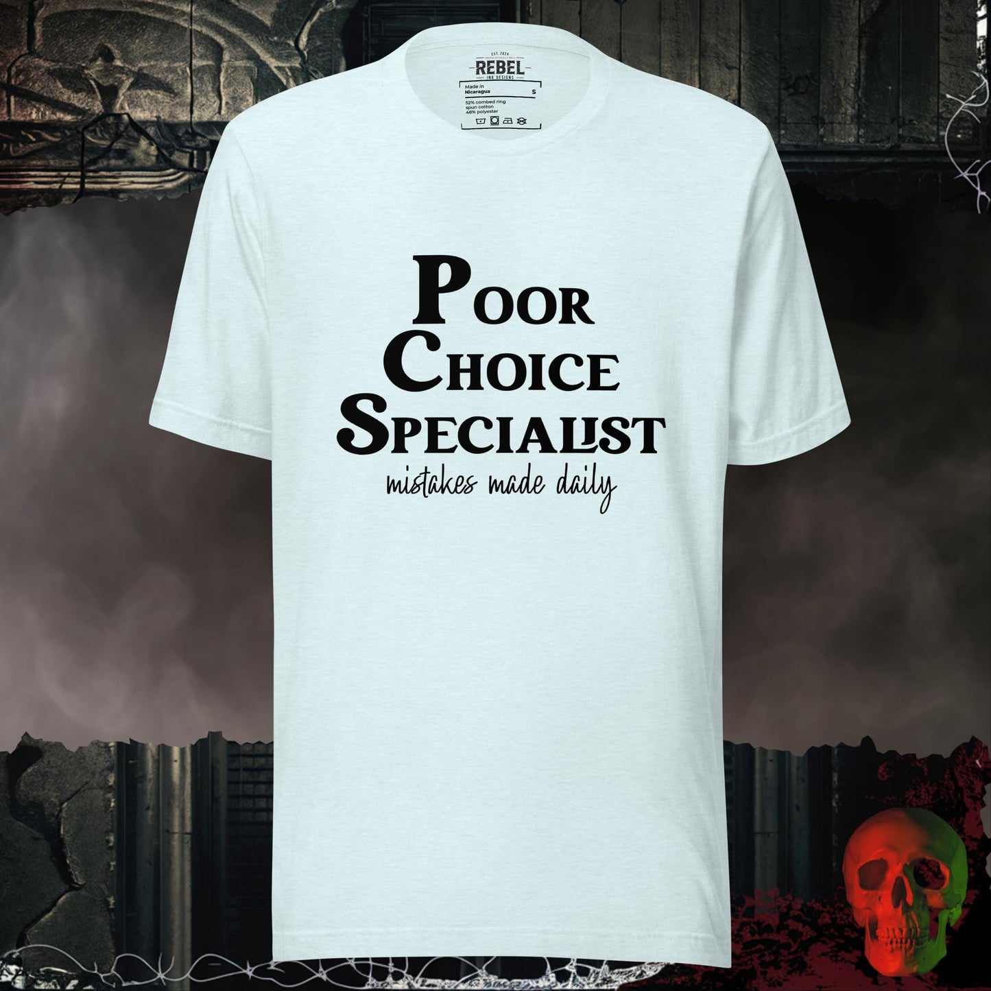 T-Shirt Heather Ice Blue / S Poor Choice Specialist Tee