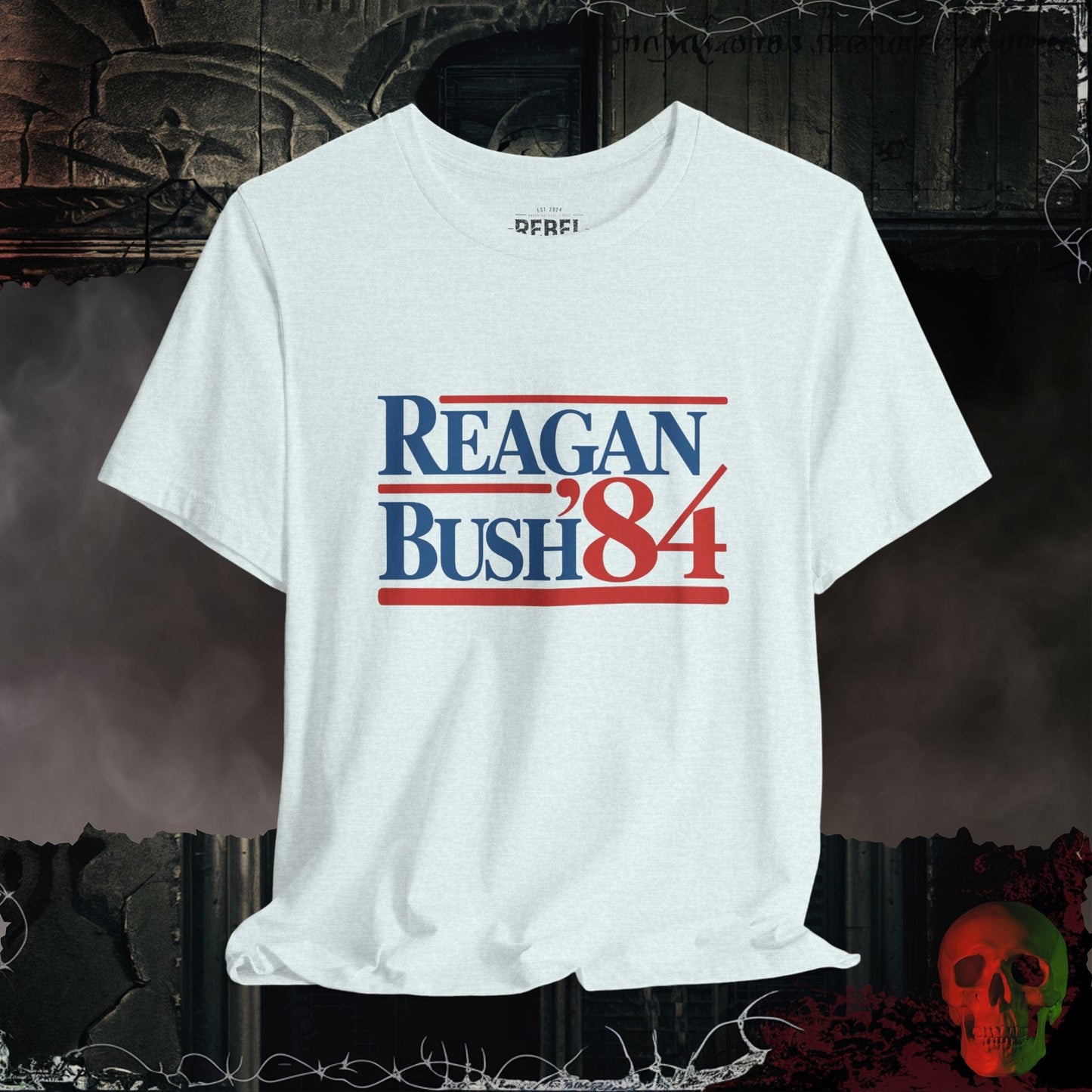 T-Shirt Heather Ice Blue / S Reagan Bush '84 Tee