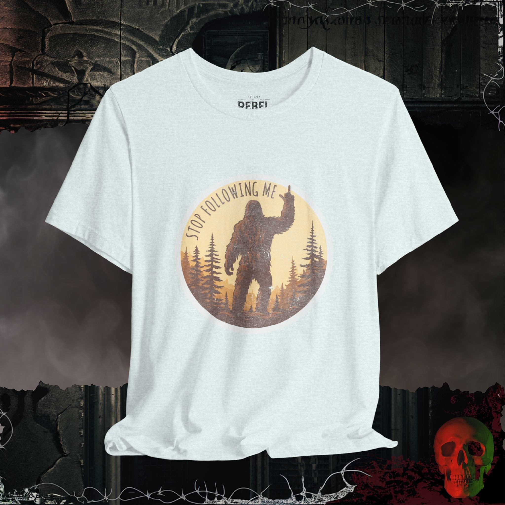 T-Shirt Heather Ice Blue / S Stop Following Me – Bigfoot Tee