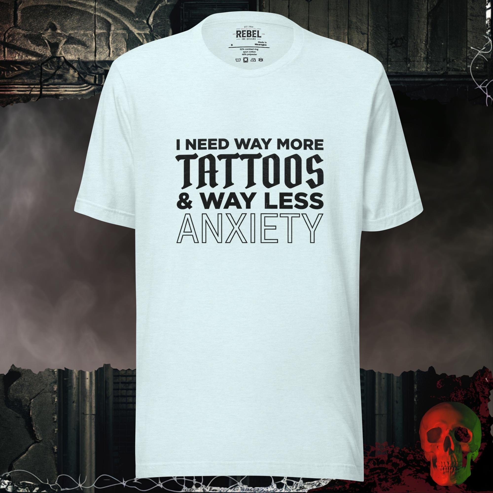 T-Shirt Heather Ice Blue / S Way More Tattoos Tee