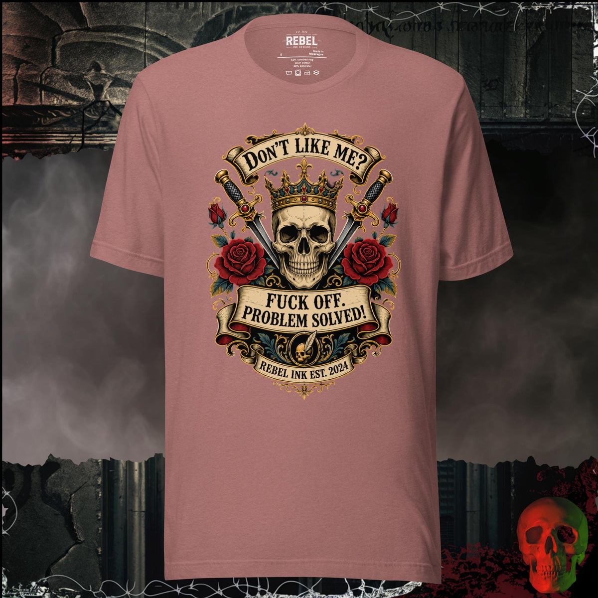 T-Shirt Heather Mauve / S Don't Like Me? F*ck Off. Problem Solved Graphic Tee | Rebel Ink Designs