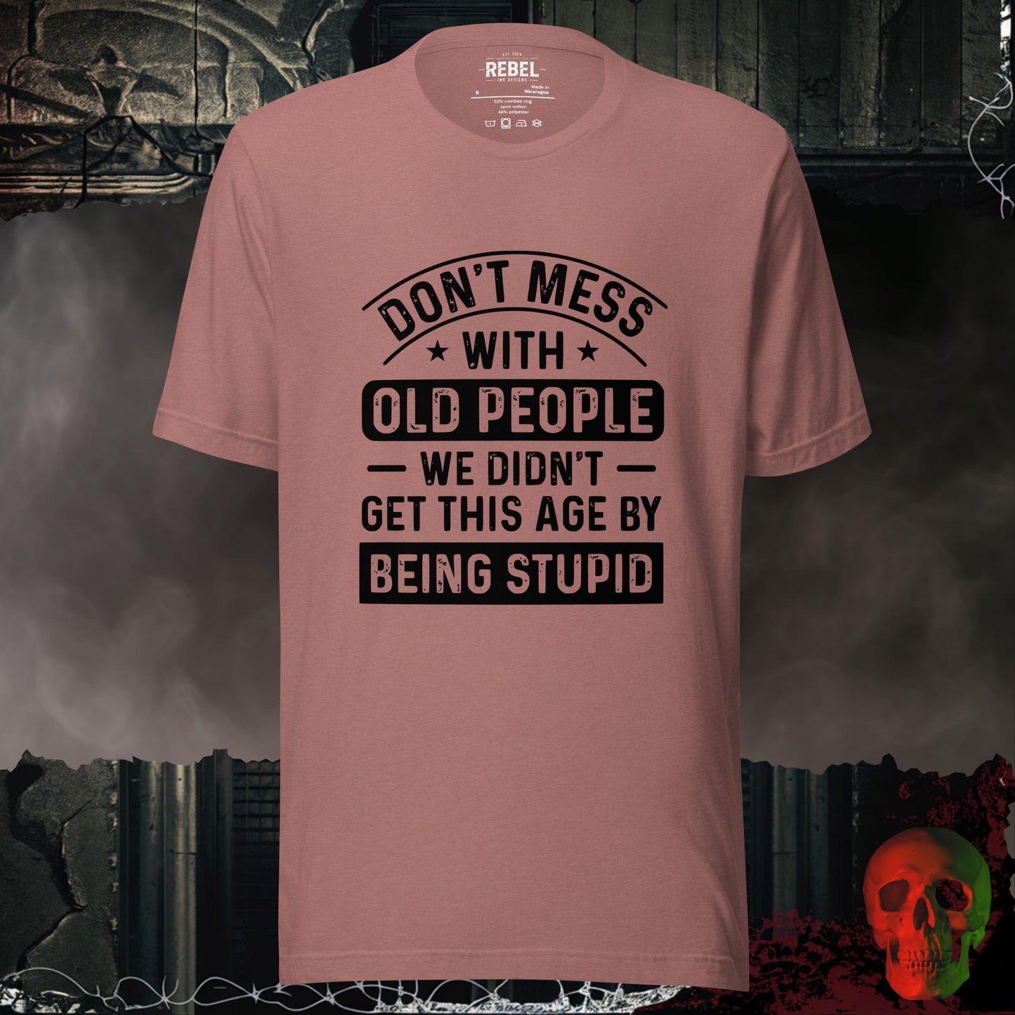 T-Shirt Heather Mauve / S Don't Mess With Old People Tee