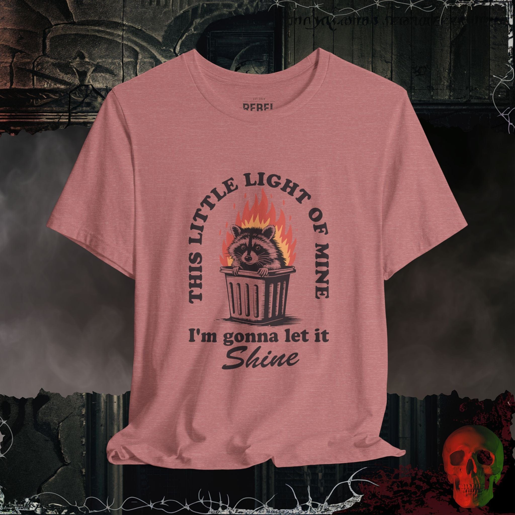 T-Shirt Heather Mauve / S Dumpster Fire Tee