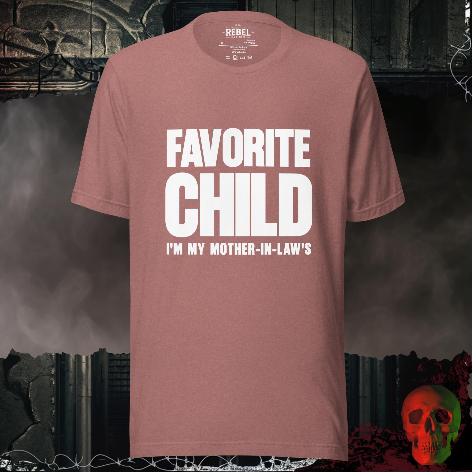 T-Shirt Heather Mauve / S Favorite Child I'm My Mother-In-Law's Graphic Statement Tee