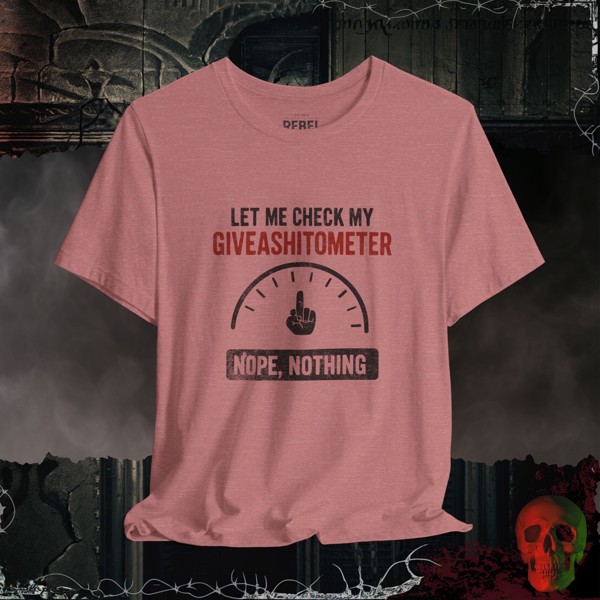 T-Shirt Heather Mauve / S Giveashitometer Tee