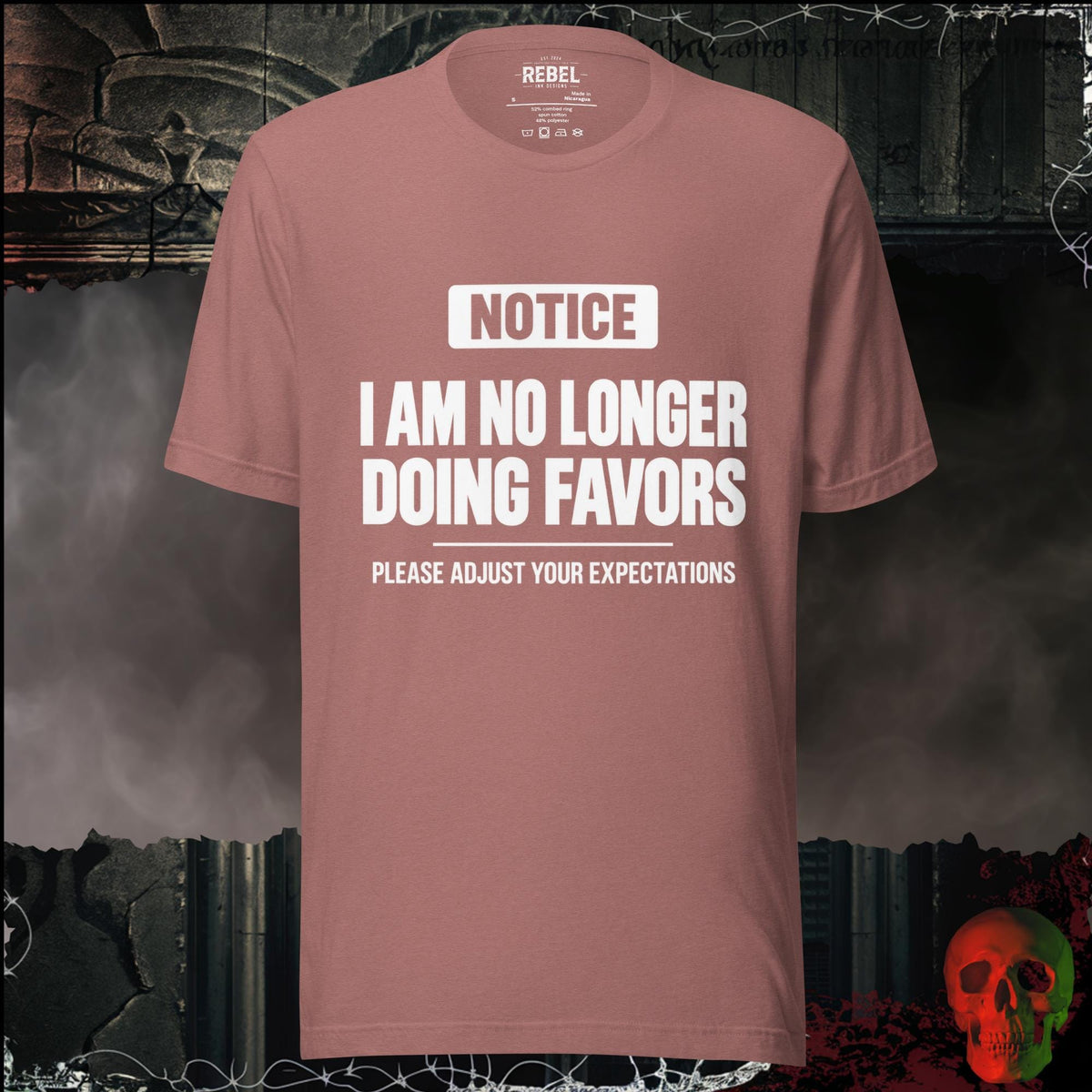 T-Shirt Heather Mauve / S I Am No Longer Doing Favors Graphic Tee | Rebel Ink Designs