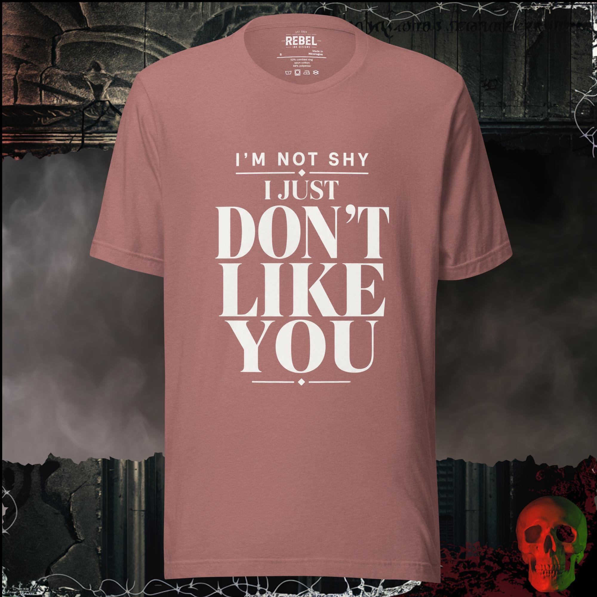 T-Shirt Heather Mauve / S I'm Not Shy I Just Don't Like You Graphic Tee | Rebel Ink Designs