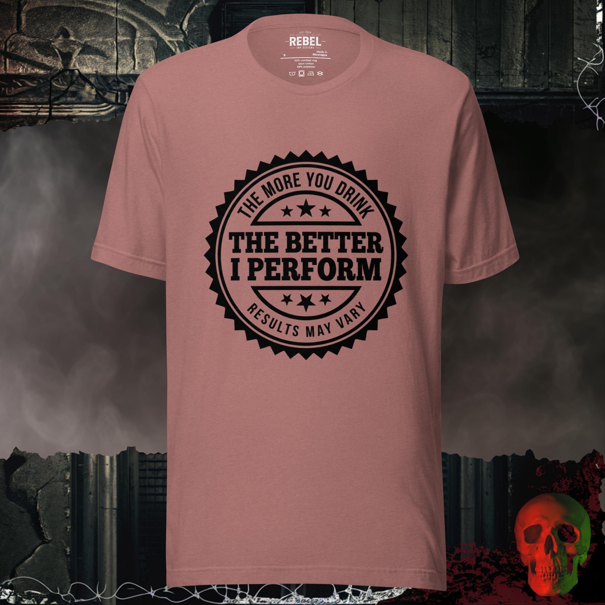 T-Shirt Heather Mauve / S More Drinking Better Performance Tee