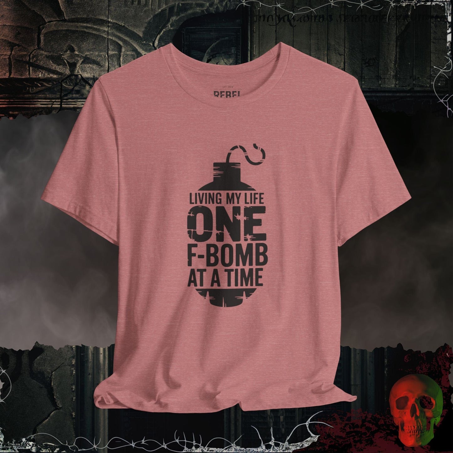 T-Shirt Heather Mauve / S One F-Bomb at a Time T-Shirt