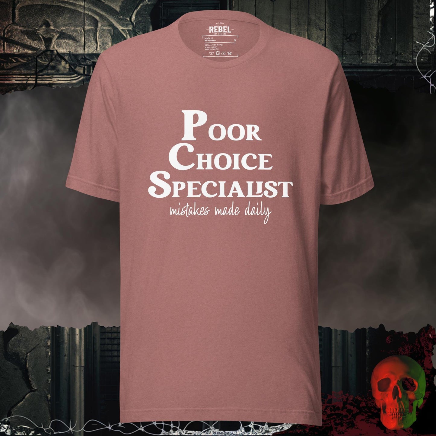 T-Shirt Heather Mauve / S Poor Choice Specialist Tee