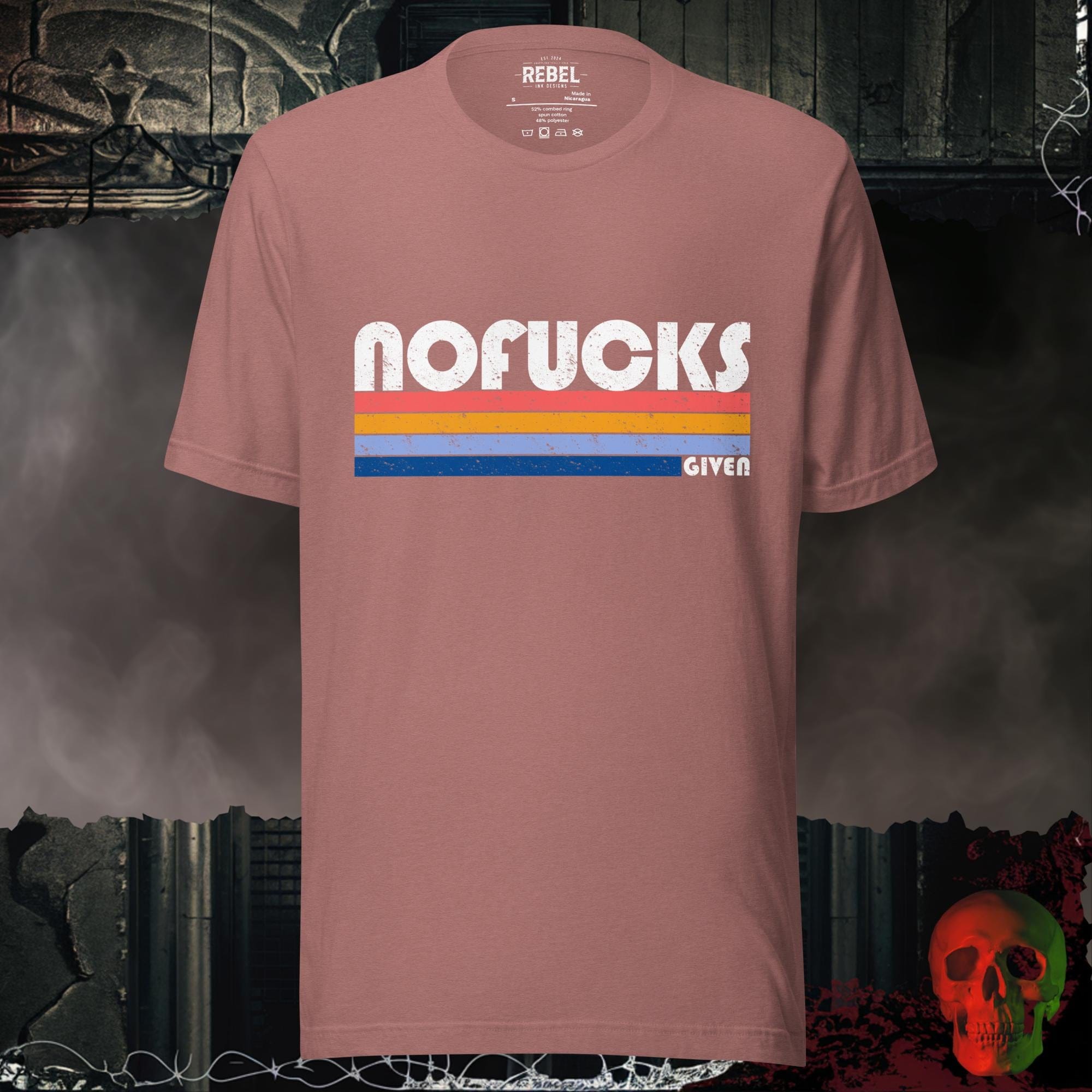T-Shirt Heather Mauve / S Retro No F*cks Given T-Shirt