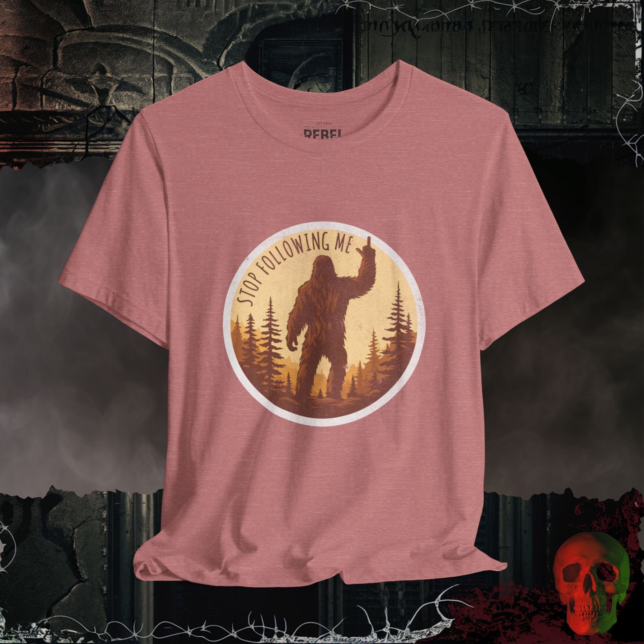 T-Shirt Heather Mauve / S Stop Following Me – Bigfoot Tee