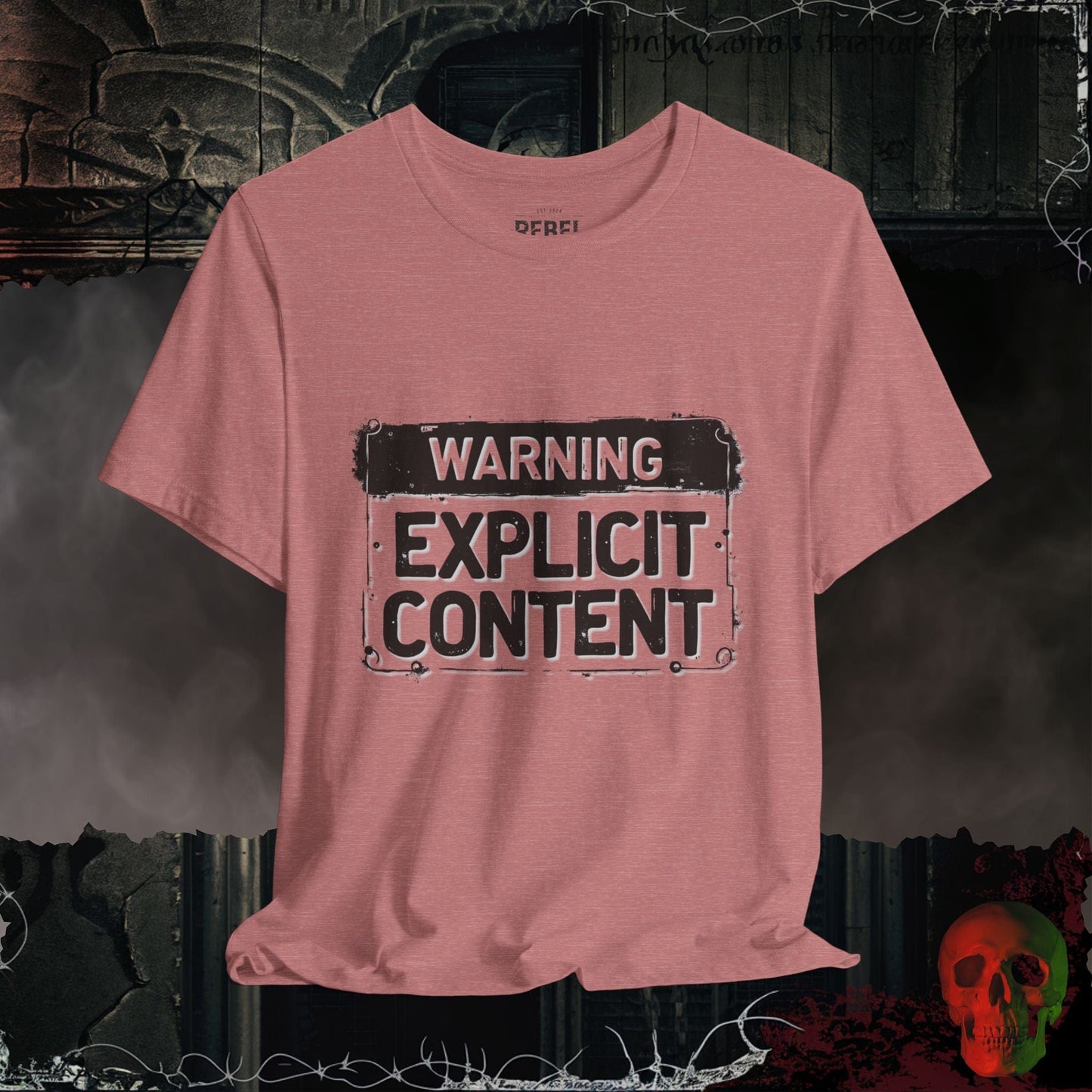 T-Shirt Heather Mauve / S Warning : Explicit Content Tee