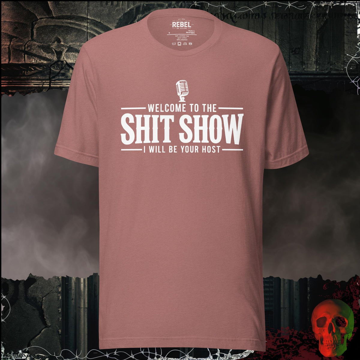 T-Shirt Heather Mauve / S Welcome to the Shit Show, I Will Be Your Host Graphic Tee | Rebel Ink Designs