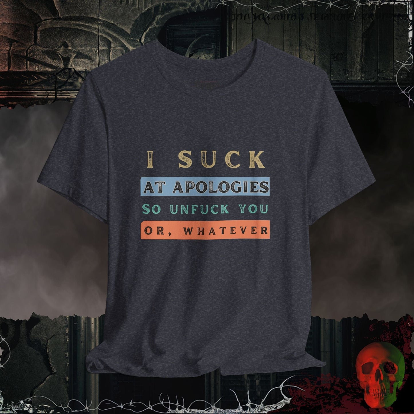 T-Shirt Heather Navy / S Apologies Suck Tee