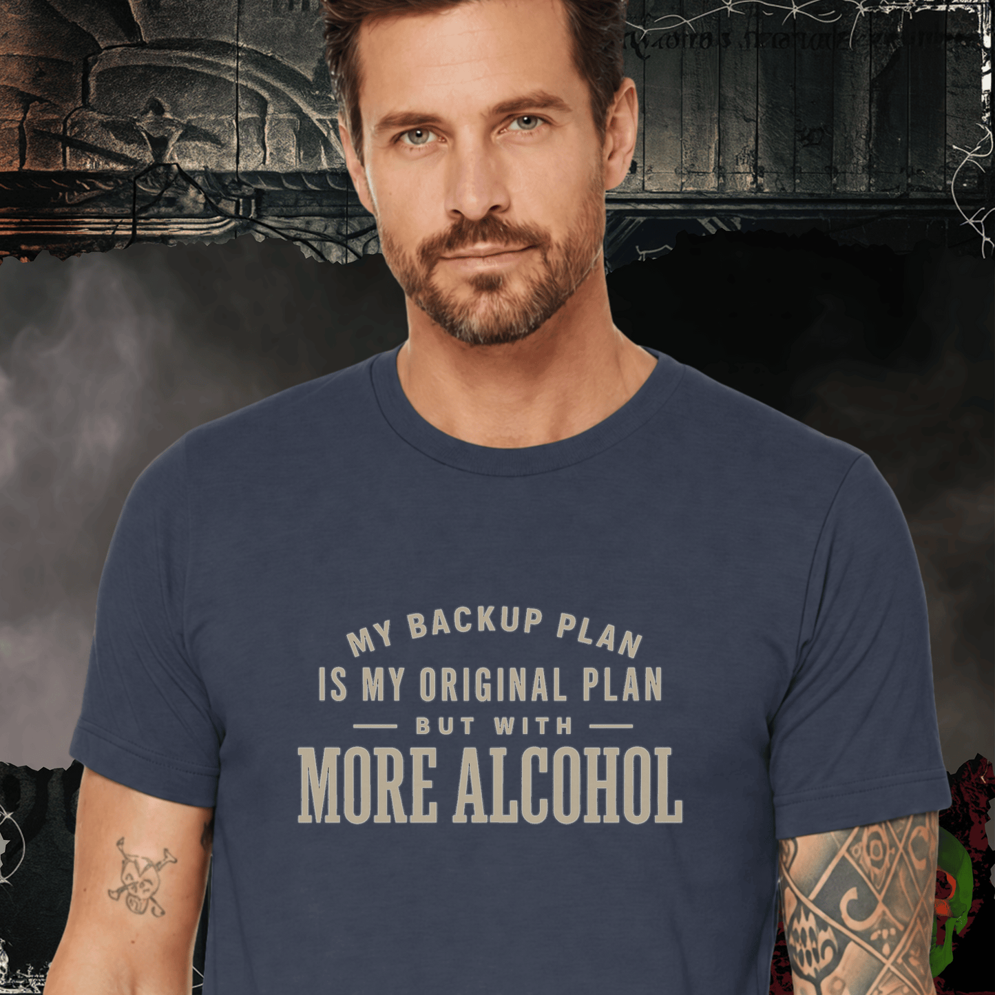 T-Shirt Heather Navy / S Backup Plan -More Booze