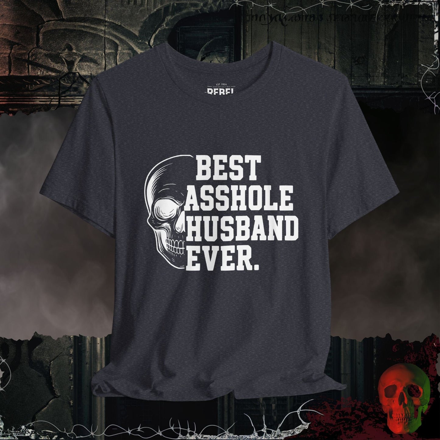 T-Shirt Heather Navy / S Best A-hole Husband Ever Tee