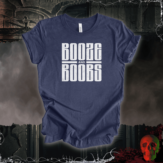T-Shirt Heather Navy / S Booze & Boobs Tee