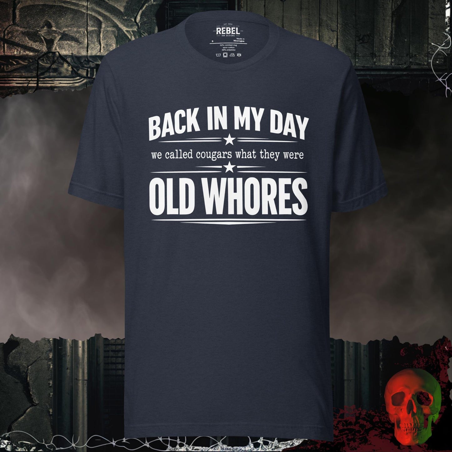 T-Shirt Heather Navy / S Cougars or Old Whores Tee