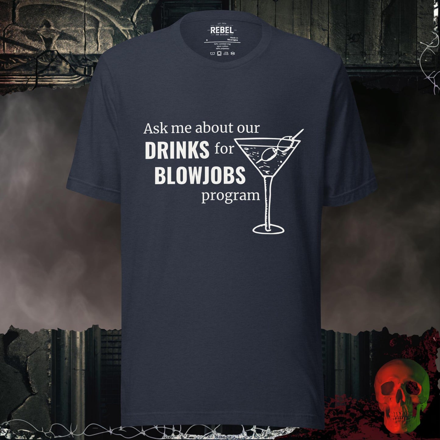 T-Shirt Heather Navy / S Drinks for Bl@wjobs Tee