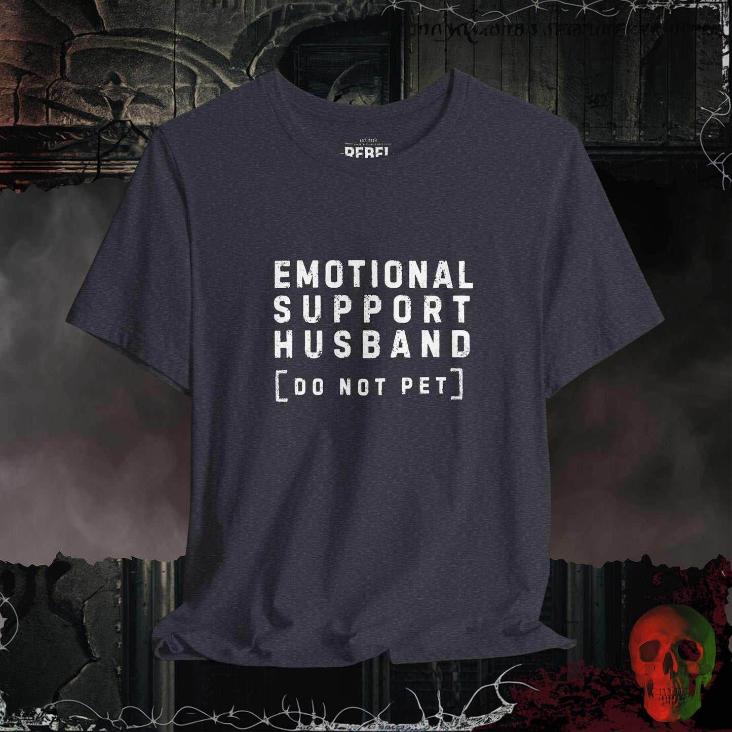T-Shirt Heather Navy / S Emotional Support Husband Tee