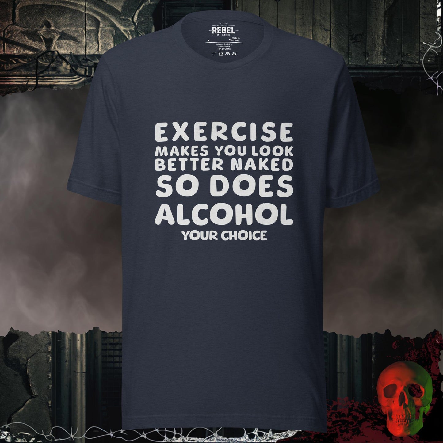 T-Shirt Heather Navy / S Exercise or Alcohol Tee