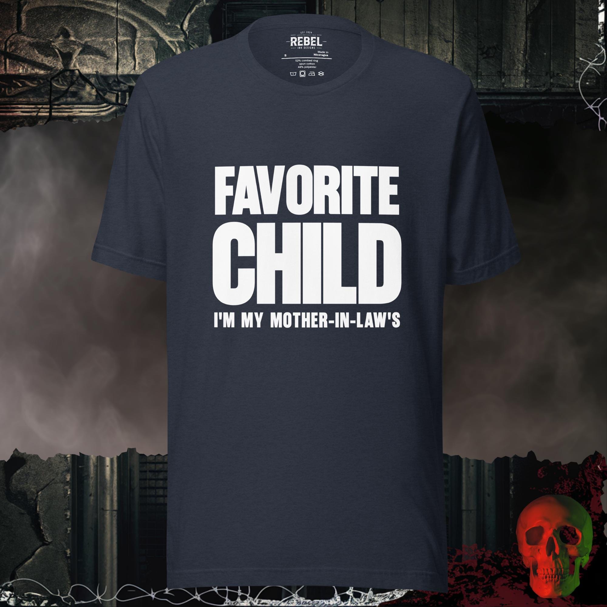 T-Shirt Heather Navy / S Favorite Child I'm My Mother-In-Law's Graphic Statement Tee
