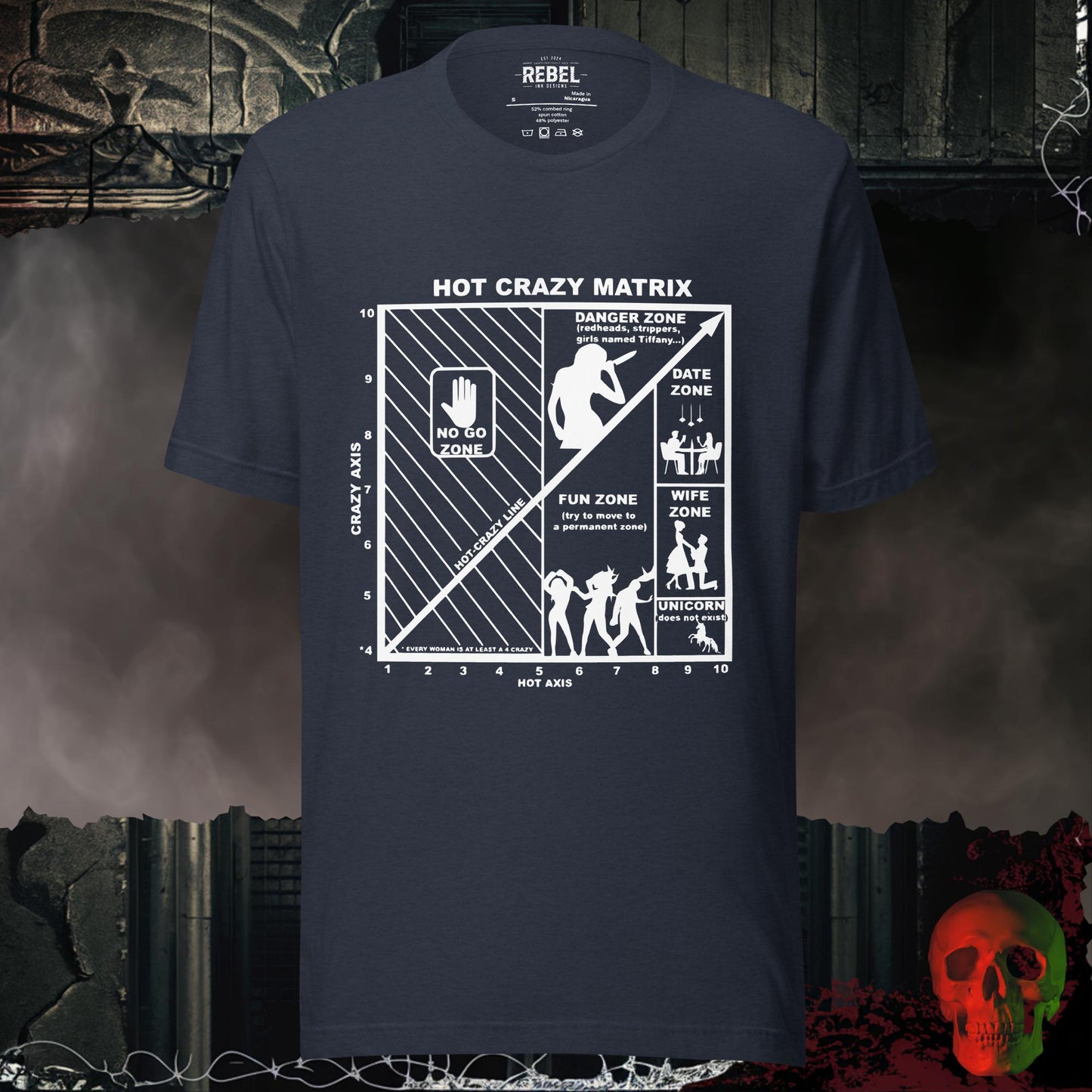 T-Shirt Heather Navy / S Hot Crazy Matrix Tee