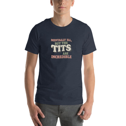 T-Shirt Heather Navy / S Hot Mess, Great Tits Tee