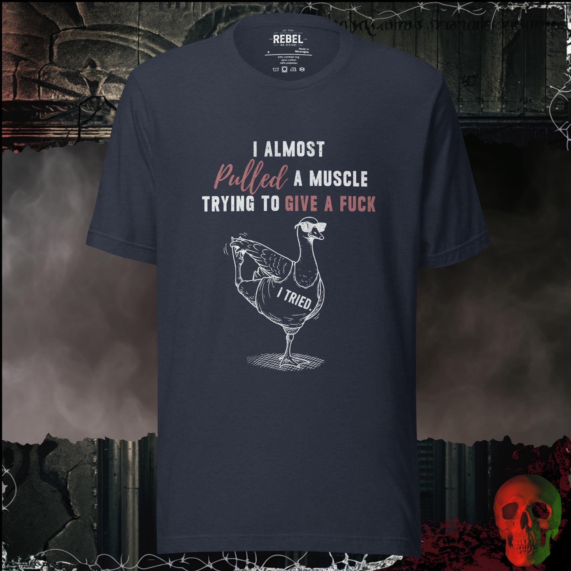 T-Shirt Heather Navy / S I Almost Pulled a Muscle Graphic Tee | Rebel Ink Designs