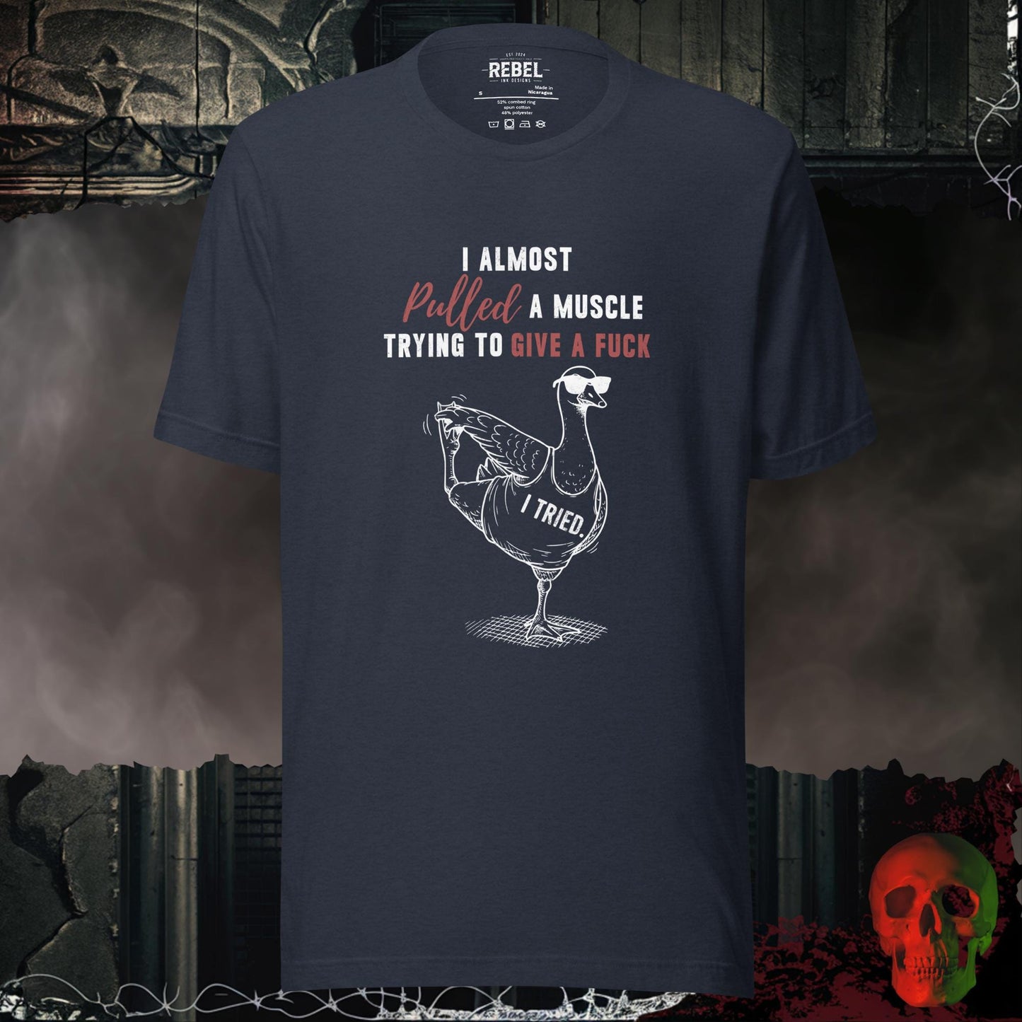 T-Shirt Heather Navy / S I Almost Pulled a Muscle Tee
