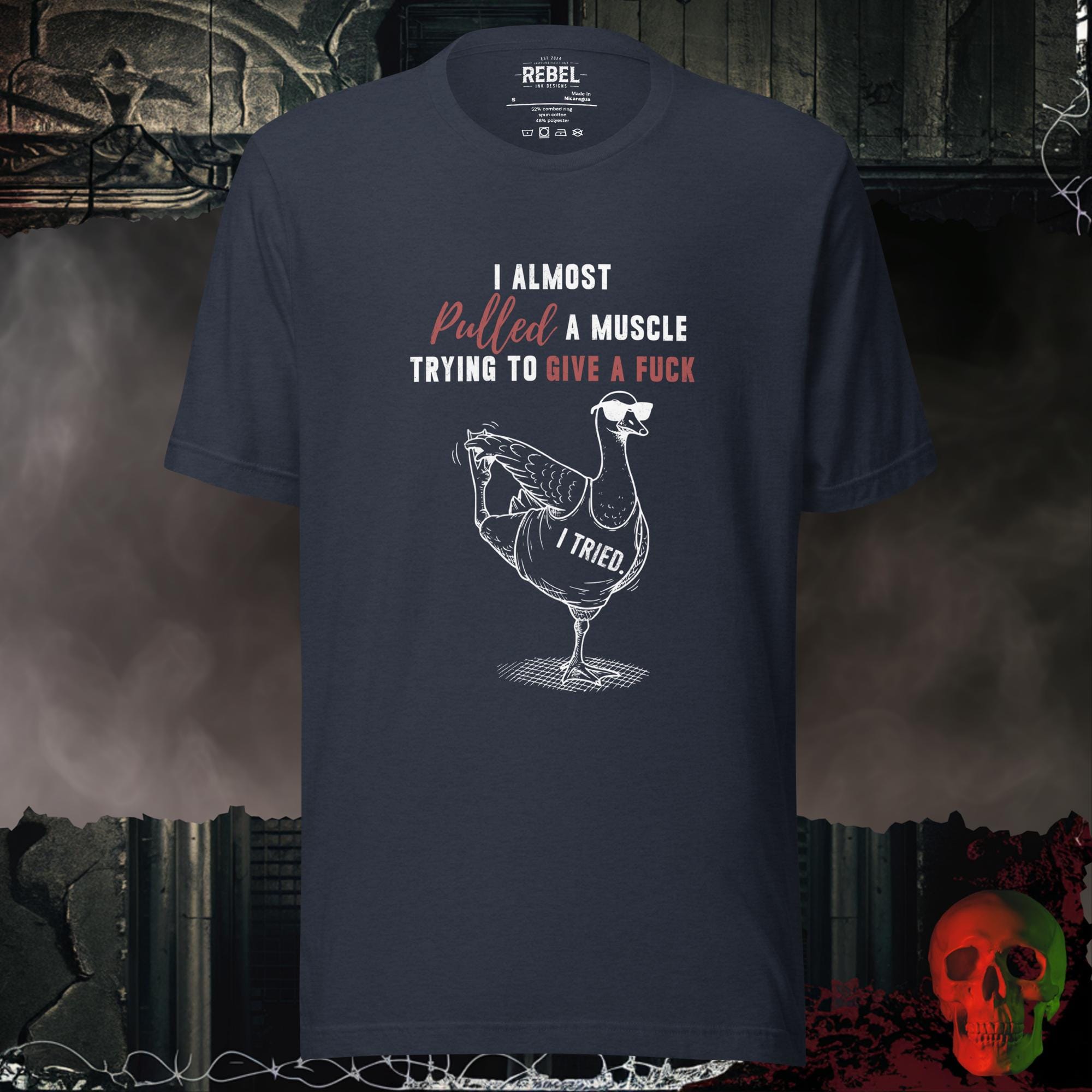 T-Shirt Heather Navy / S I Almost Pulled a Muscle Tee