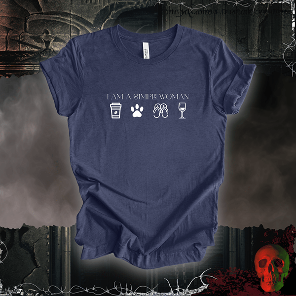 T-Shirt Heather Navy / S I Am A Simple Woman Tee
