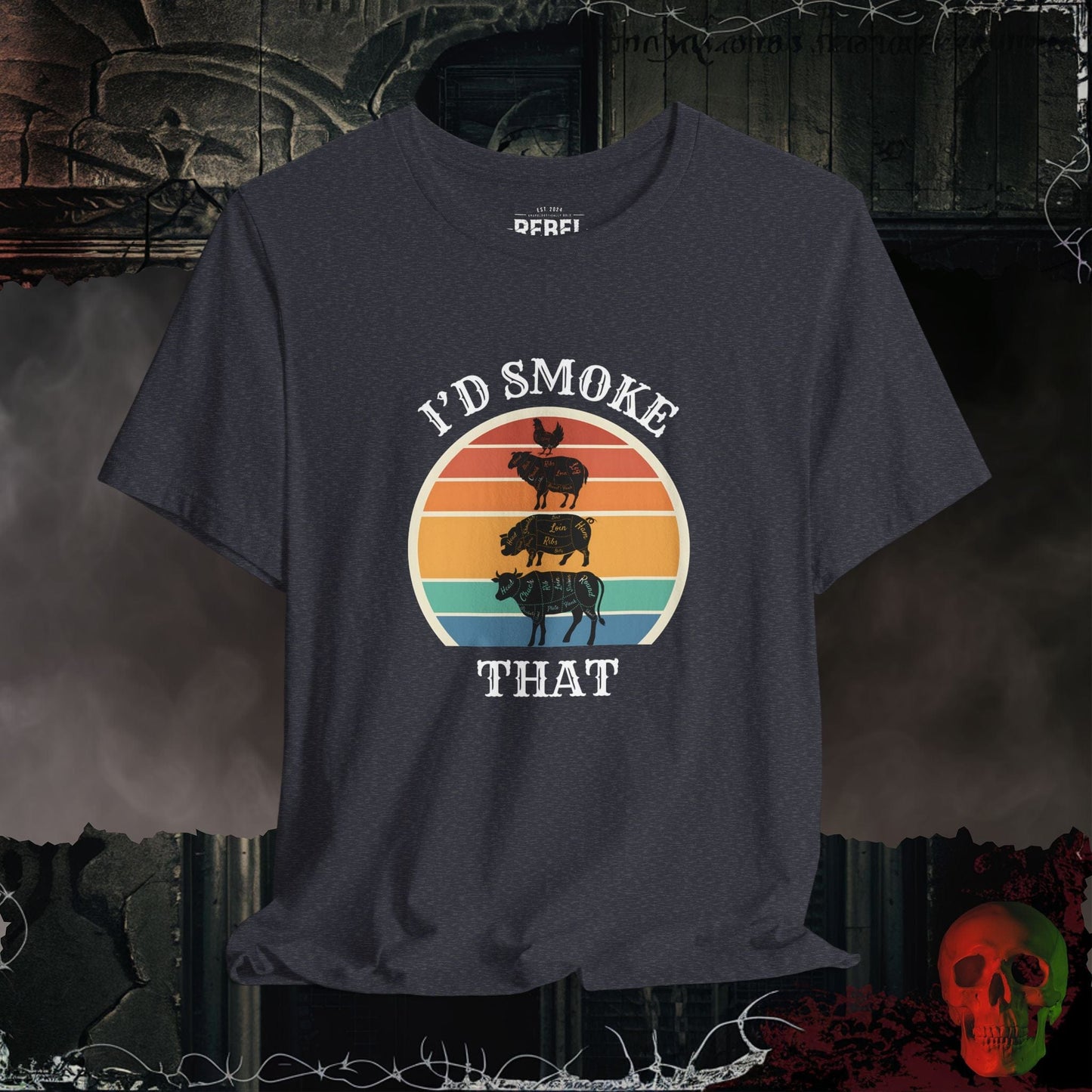 T-Shirt Heather Navy / S I'd Smoke That Tee