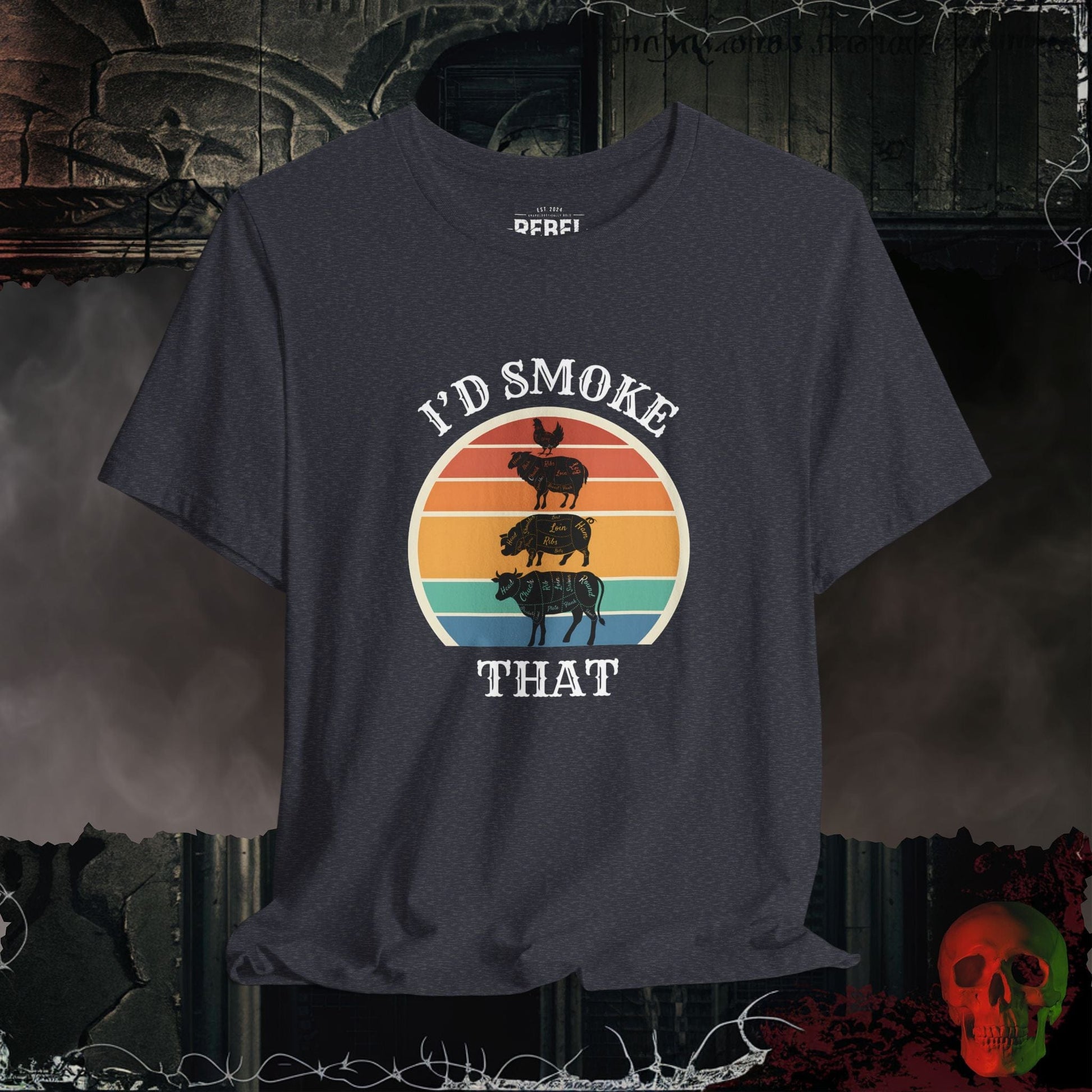 T-Shirt Heather Navy / S I'd Smoke That Tee