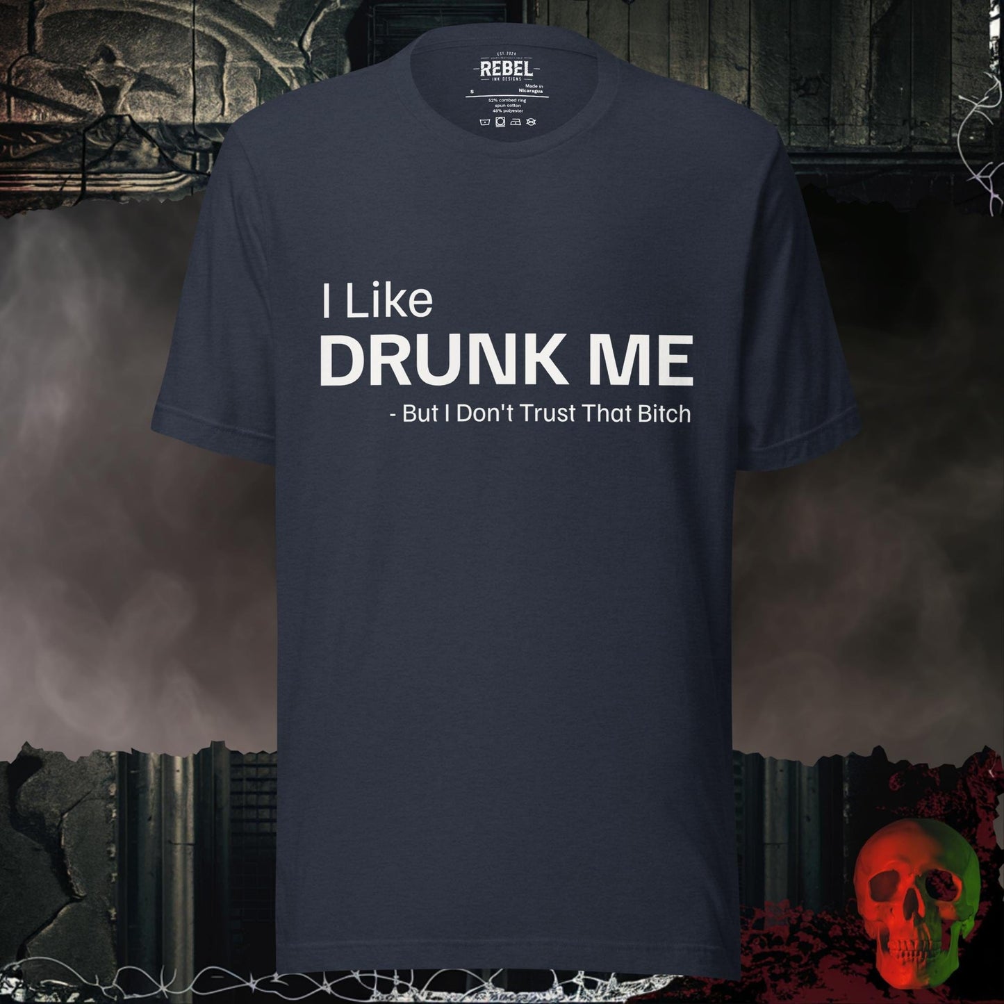 T-Shirt Heather Navy / S I Like Drunk Me Tee