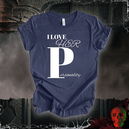 T-Shirt Heather Navy / S I Love Her 'P' T-Shirt