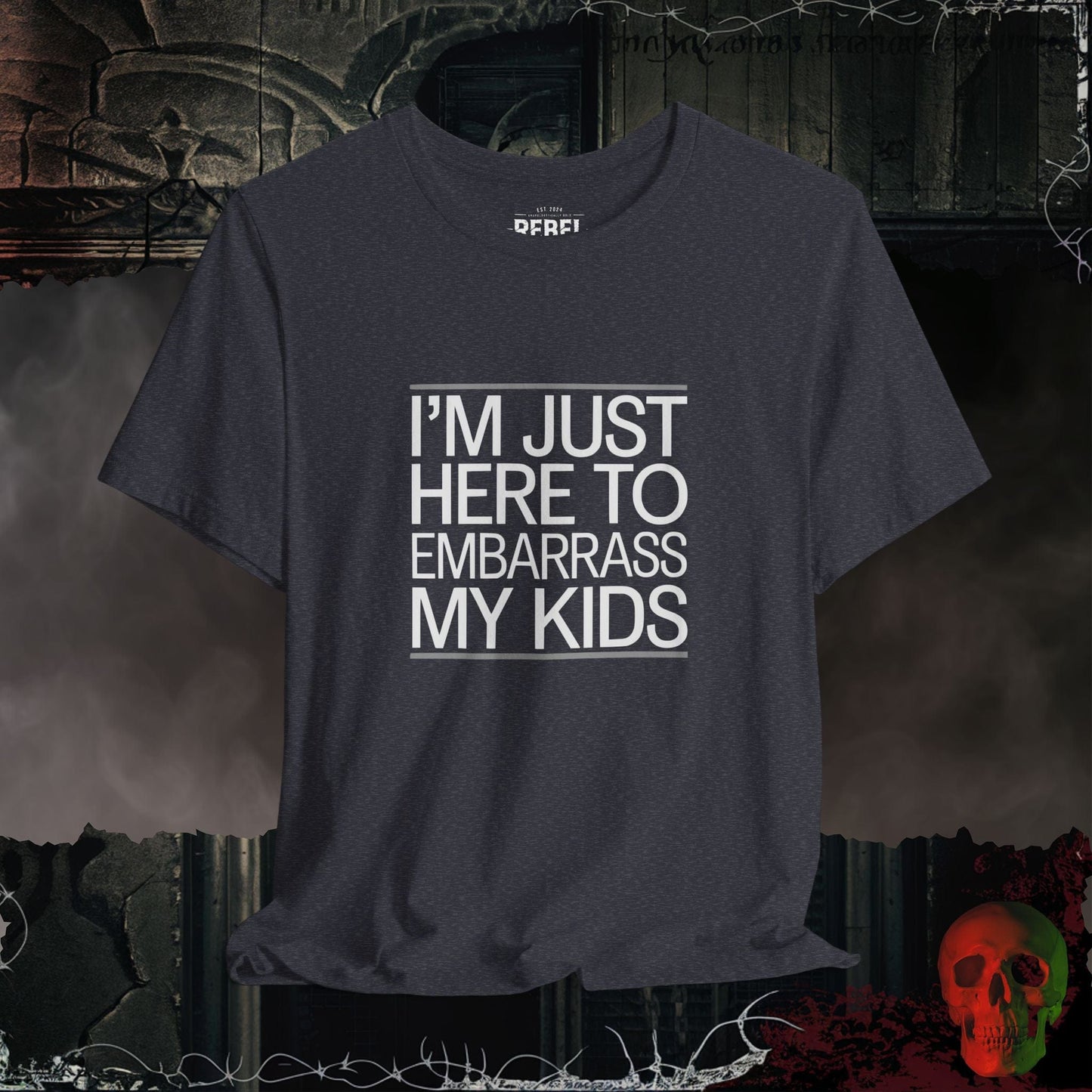 T-Shirt Heather Navy / S I'm Just Here to Embarrass My Kids Tee