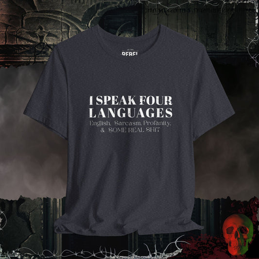 T-Shirt Heather Navy / S I Speak Four Languages Tee