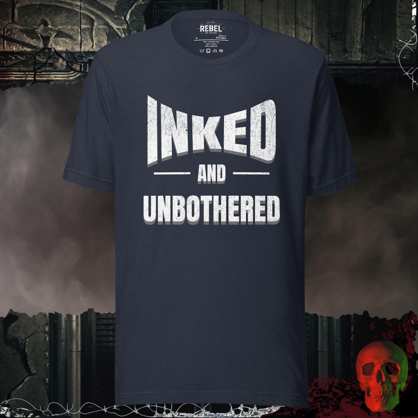 T-Shirt Heather Navy / S Inked and Unbothered Tee