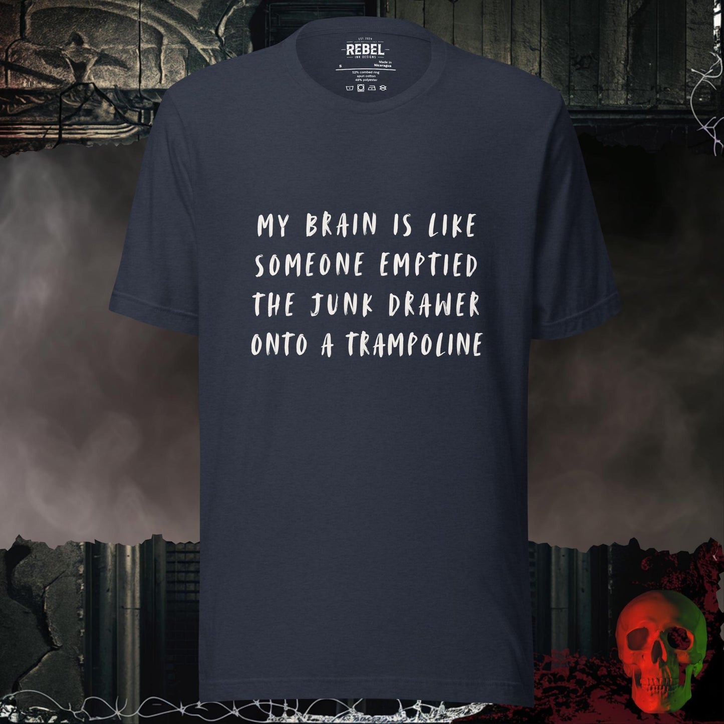 T-Shirt Heather Navy / S Junk Drawer Brain Tee