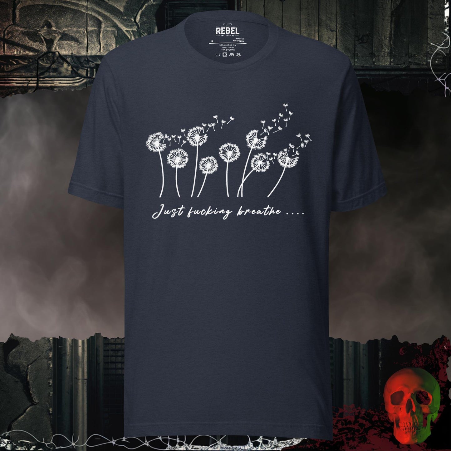 T-Shirt Heather Navy / S Just F*cking Breathe Tee