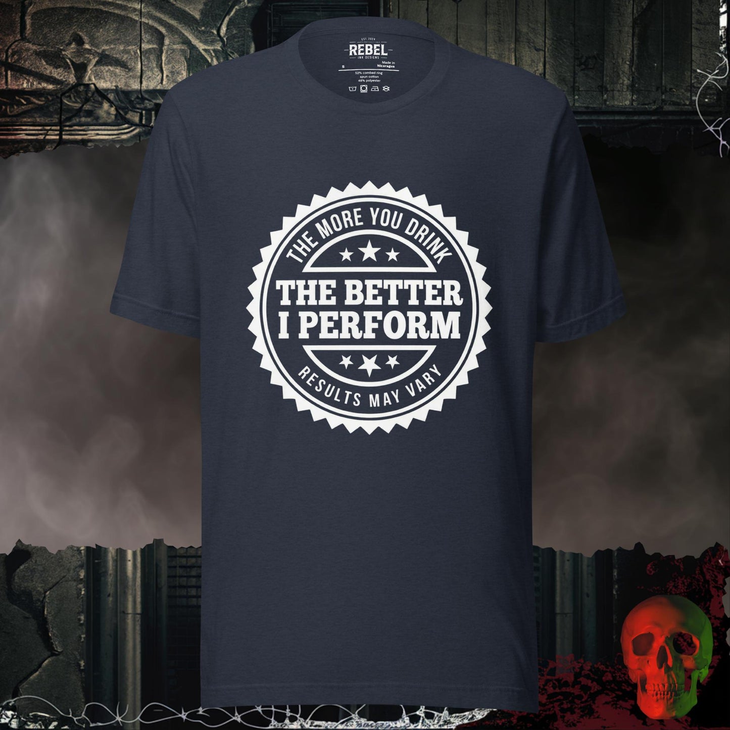 T-Shirt Heather Navy / S More Drinking Better Performance Tee