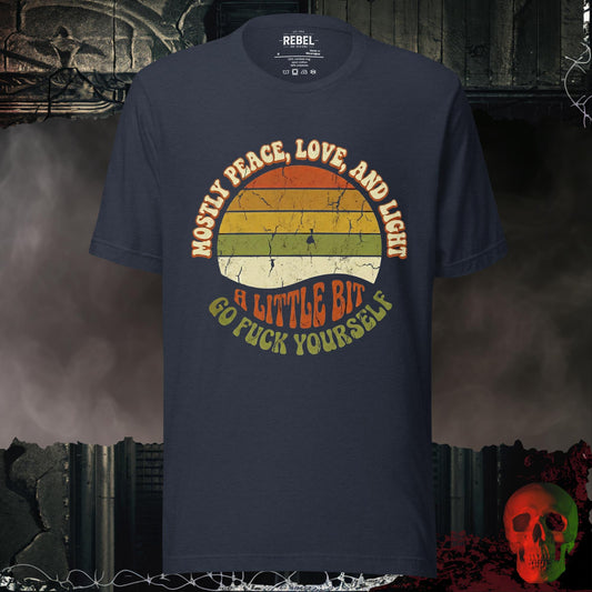 T-Shirt Heather Navy / S Mostly Peace, Love and Light Tee