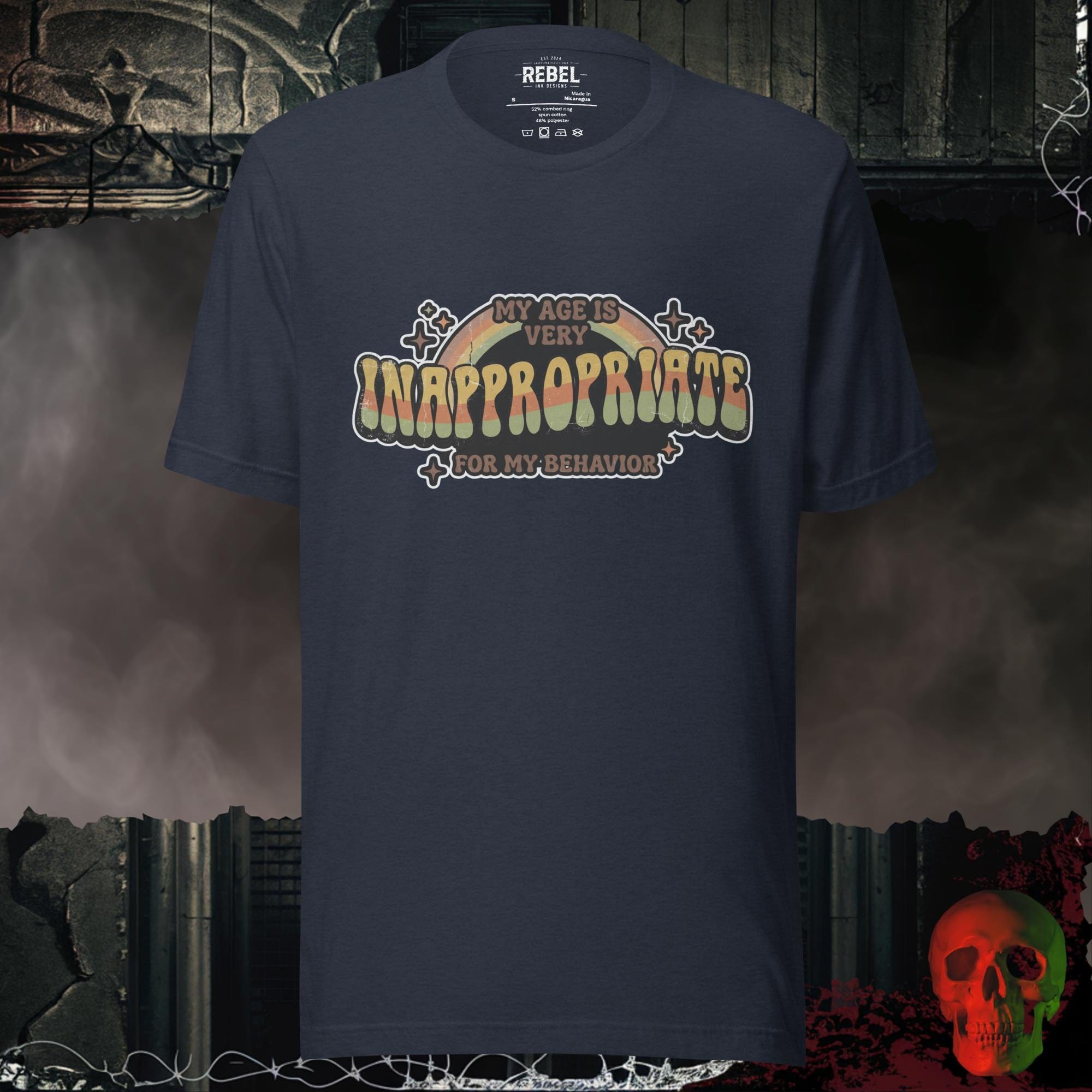 T-Shirt Heather Navy / S My Age Is Very Inappropriate Tee