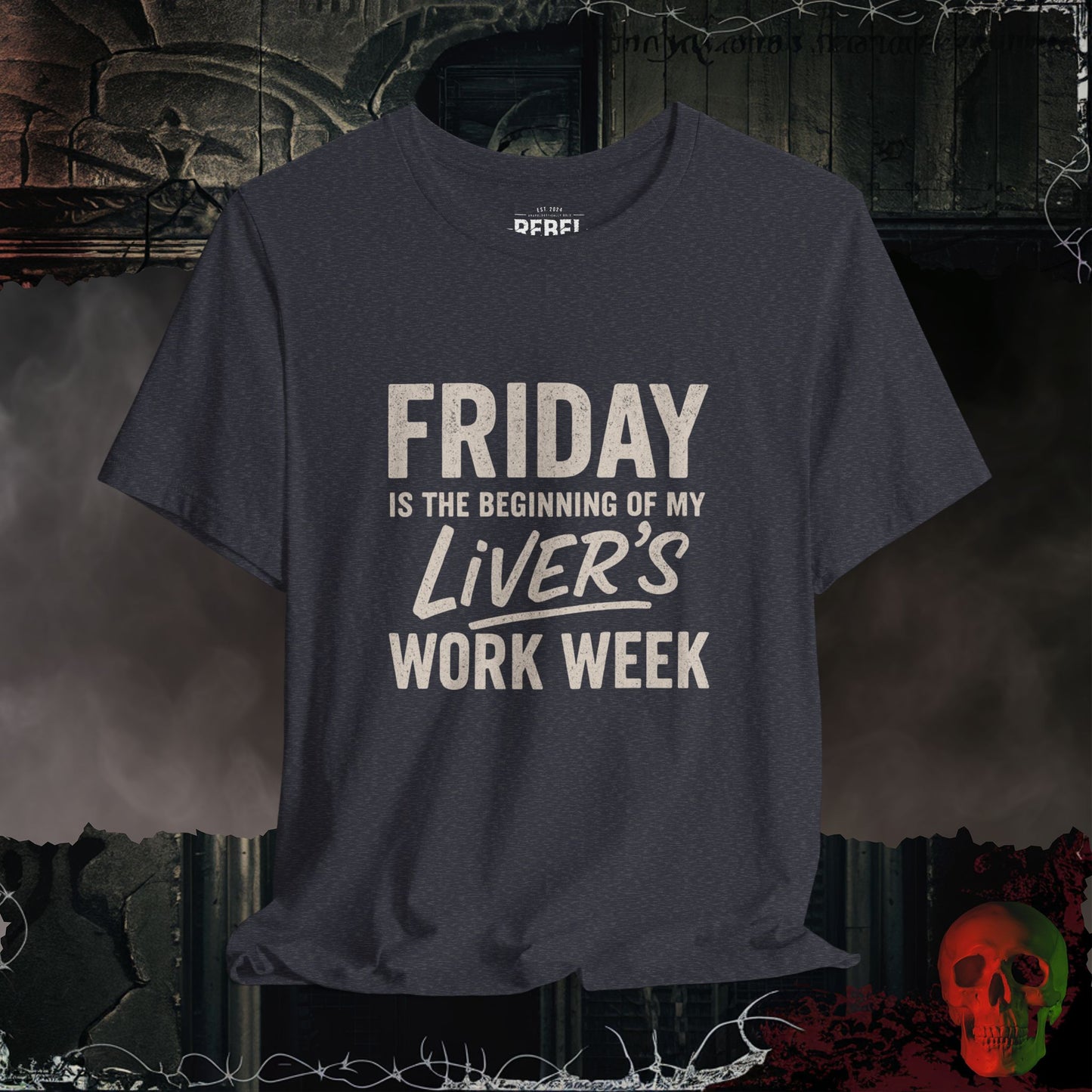 T-Shirt Heather Navy / S My Liver's Overtime Tee
