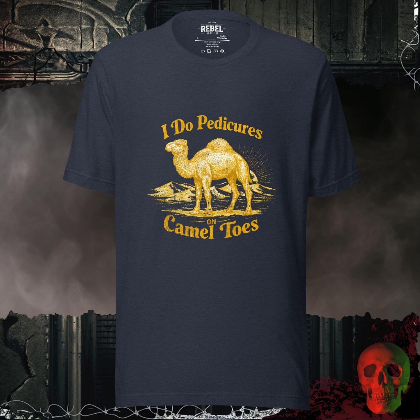 T-Shirt Heather Navy / S Pedicures on Camel Toes Tee