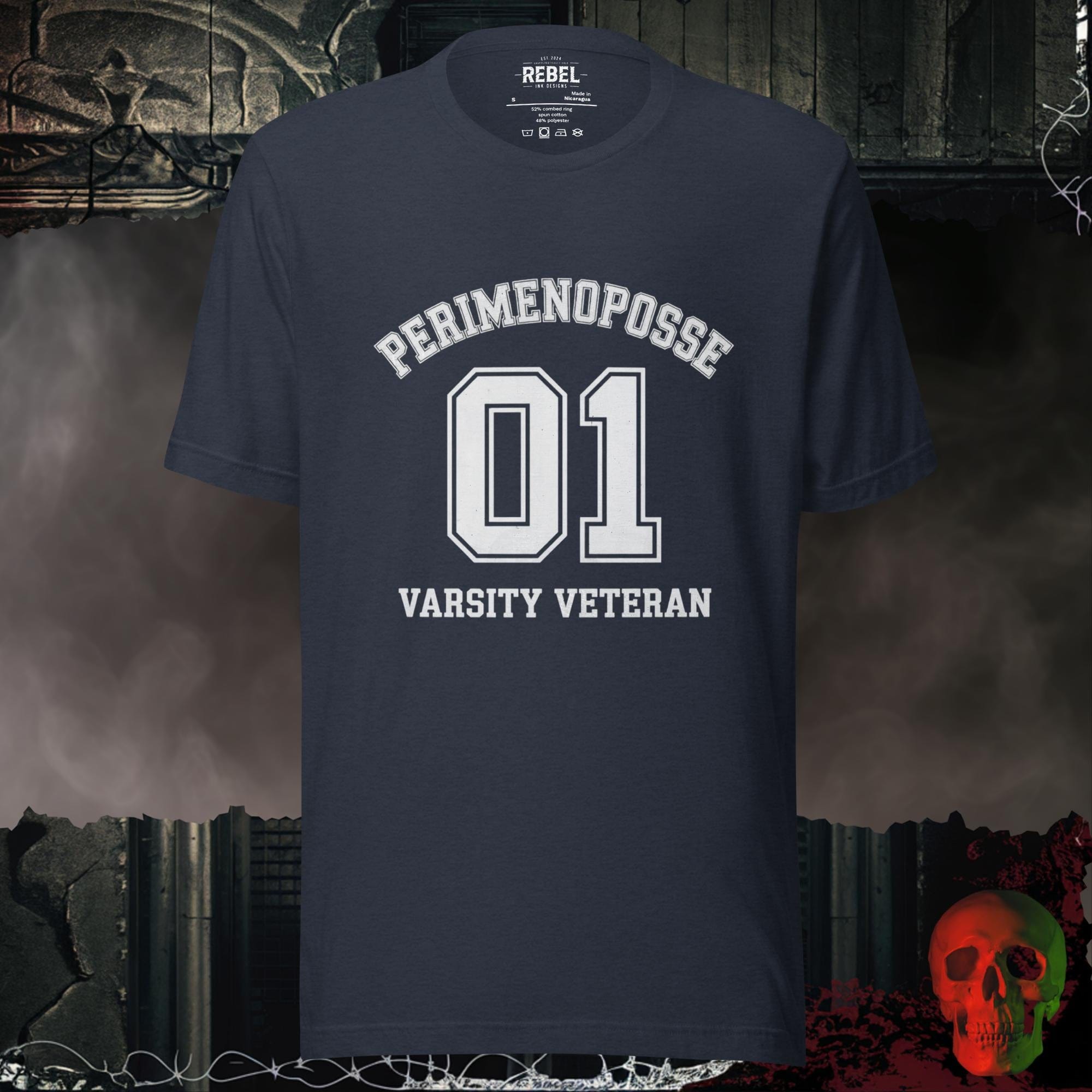 T-Shirt Heather Navy / S Perimenoposse Varsity Veteran Tee